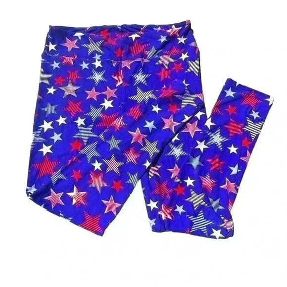 Lularoe TC 10-16 blue star Americana leggings NWOT. Red, white, and blue! - Picture 3 of 5